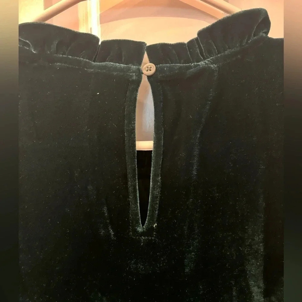 J.Crew Factory Velvet sleeveless midi dress Women’s Size 6 Color Old Forest NWT - Picture 10 of 16
